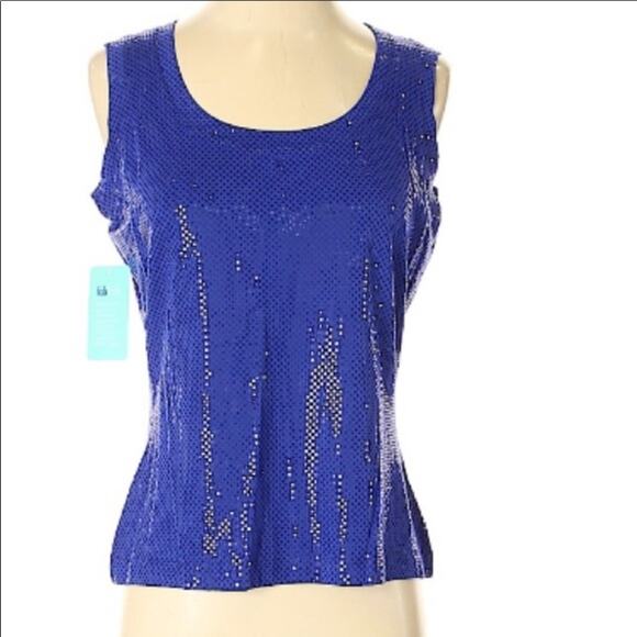 St. John Tops - ST.JOHN Neiman Marcus Ocean Blue Shimmer Tank
